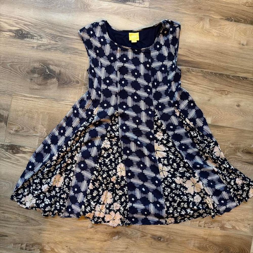 Maeve Anthropologie Boho Floral Patchwork A-Line Dress Cottagecore Sundress Sz M
